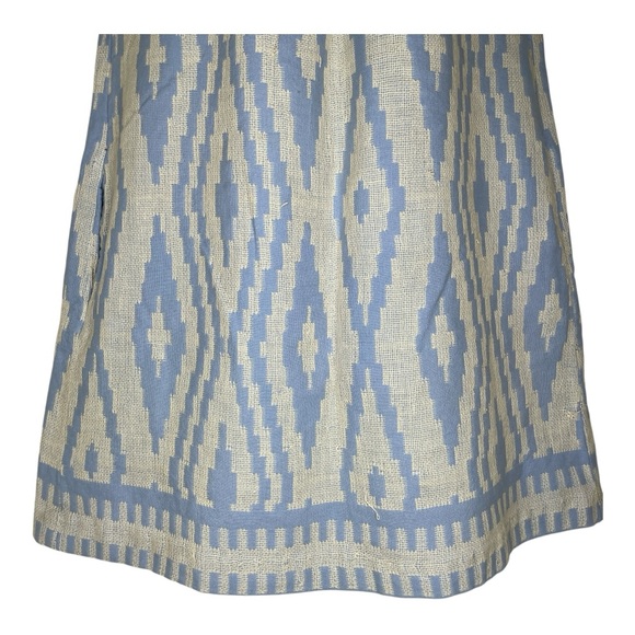 Faherty Bemini Blue and White Bohemian Vintage Mini Dress Size Medium - Picture 6 of 7